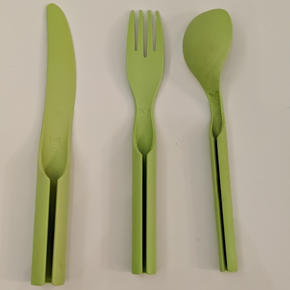 Zero Waste - 2 Sets of Lime Green Nesting Utensils - Picture 3 of 6